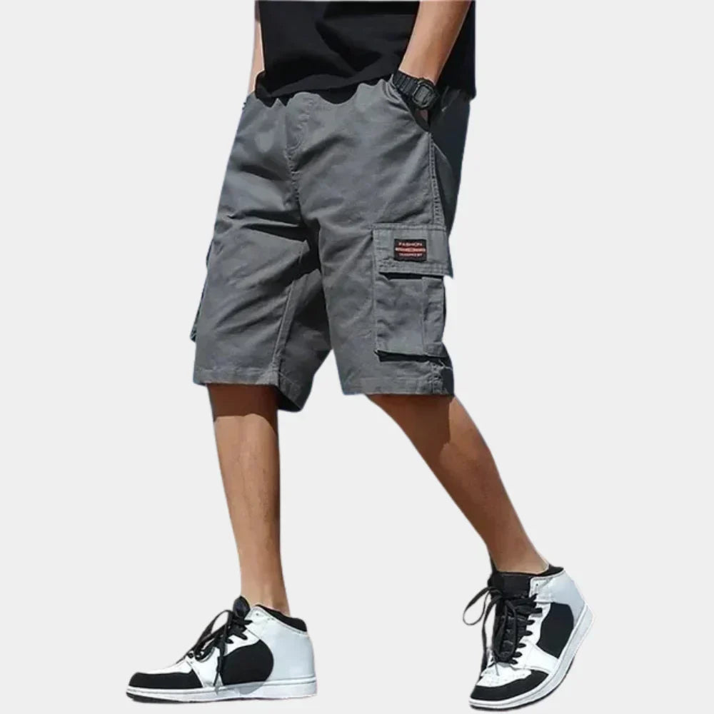 Men's Cargo Shorts Relaxed Fit Flap Pocket - Grey