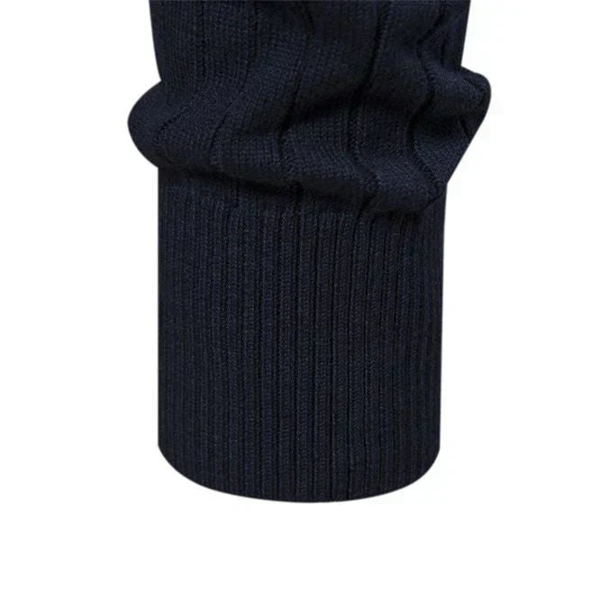 Men's Quarter-Zip Sweater Ribbed Knit Stand Collar
