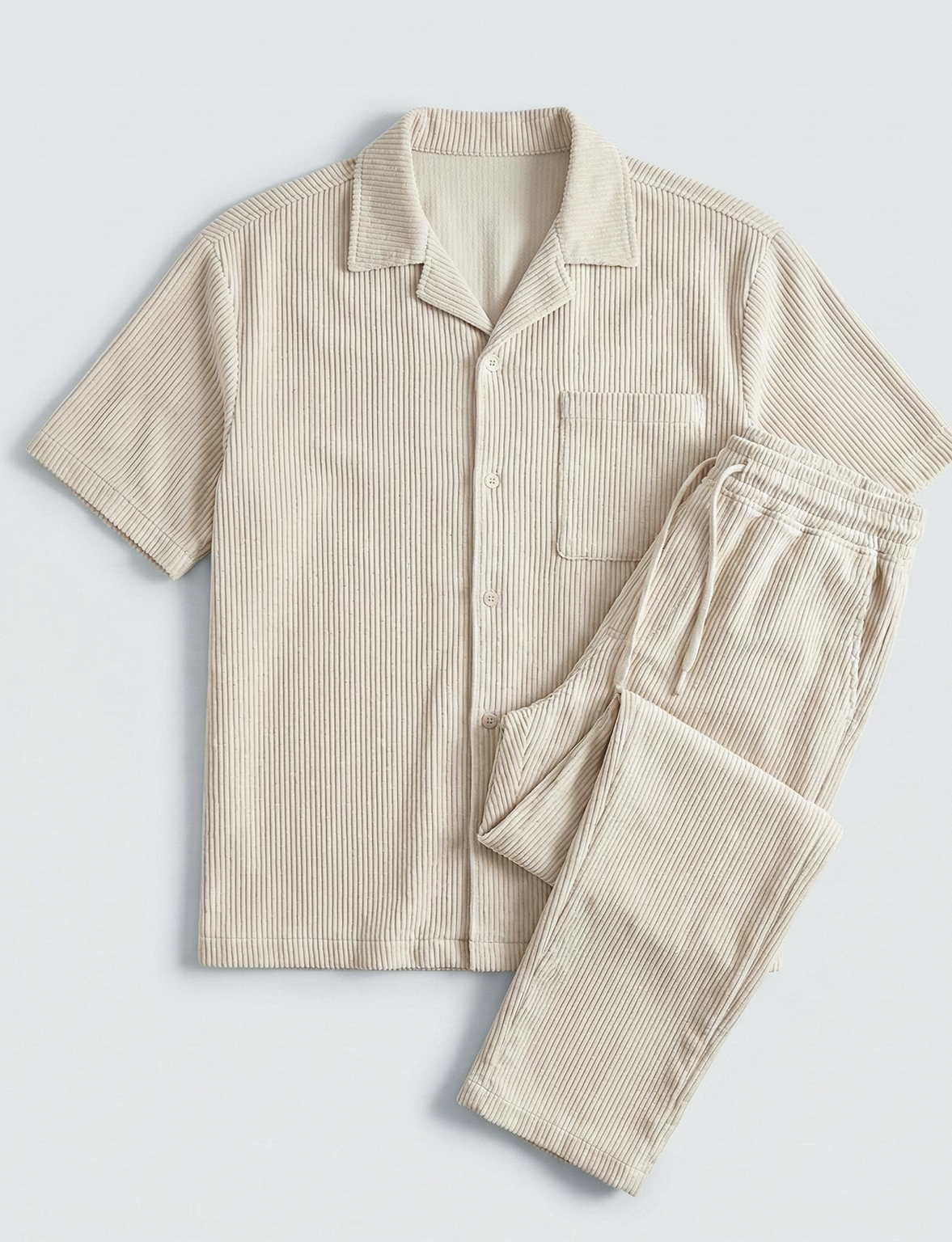 Men’s Ribbed Lounge Set | Henry – Cream Eggshell