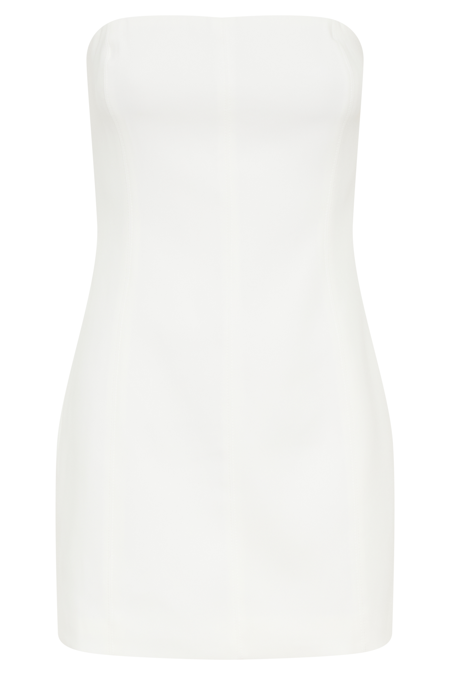 Women’s Strapless Crepe Mini Dress | Tailored Bandeau Occasion Dress in White
