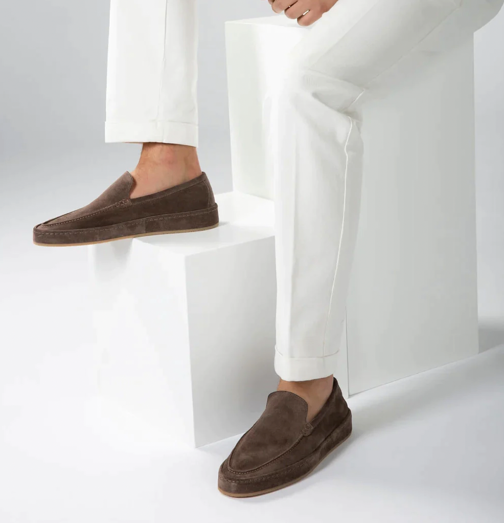 Men's Suede Loafer Slip-On Flat Sole