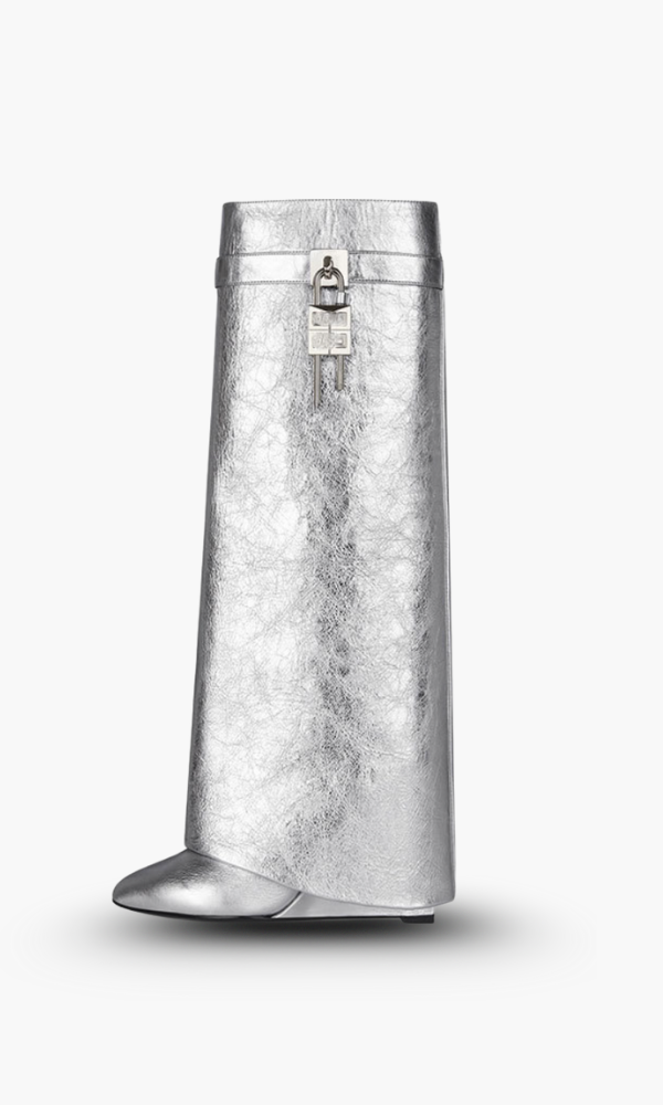 Women's Boots Vegan Leather Wedge Padlock - Grey