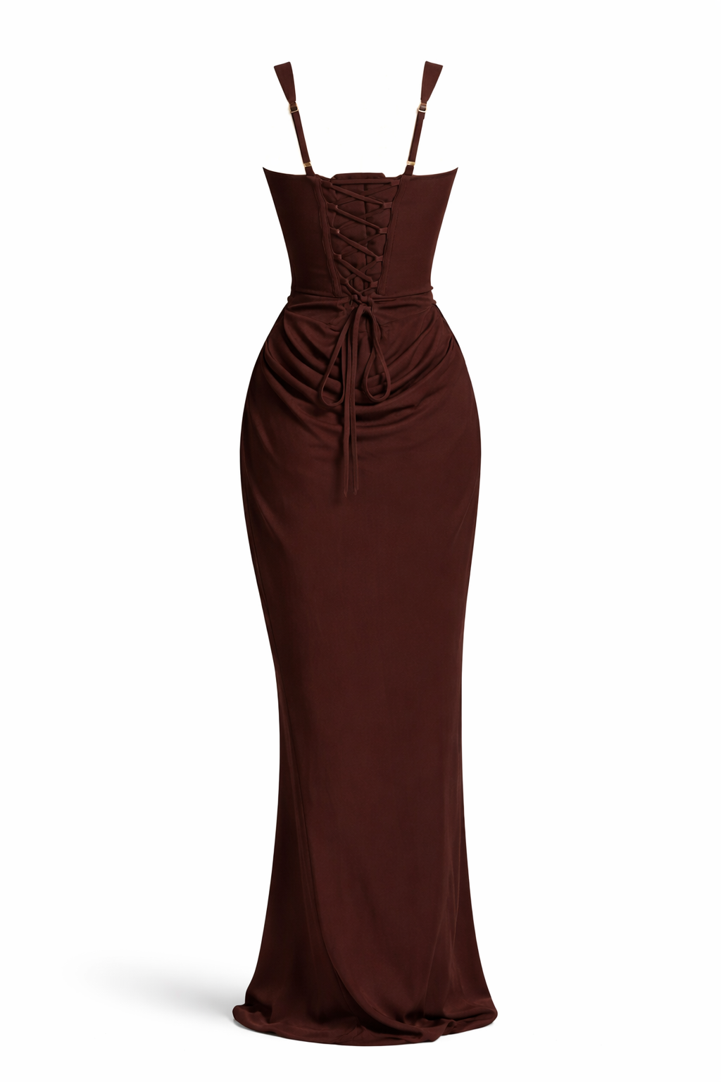 Women's Brown Corset Maxi Dress | Chocolate Brown