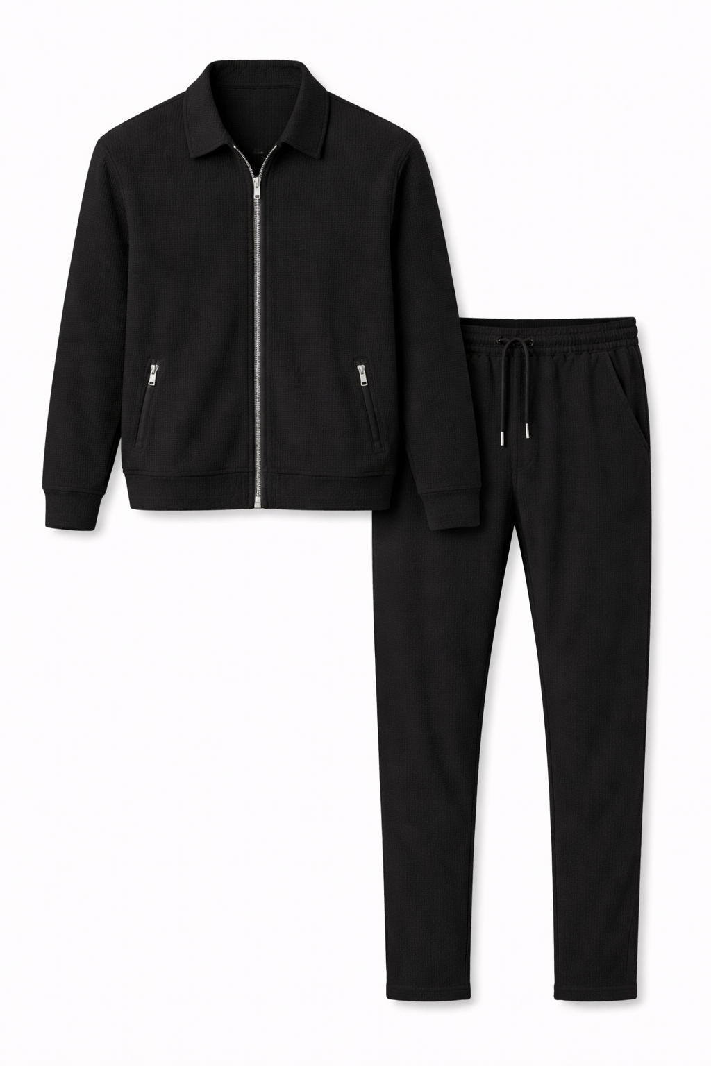 Men’s Textured Lounge Set | Slim Fit Casual Co-Ord