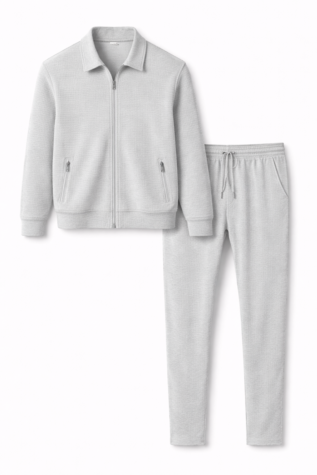 Men’s Textured Lounge Set | Slim Fit Casual Co-Ord