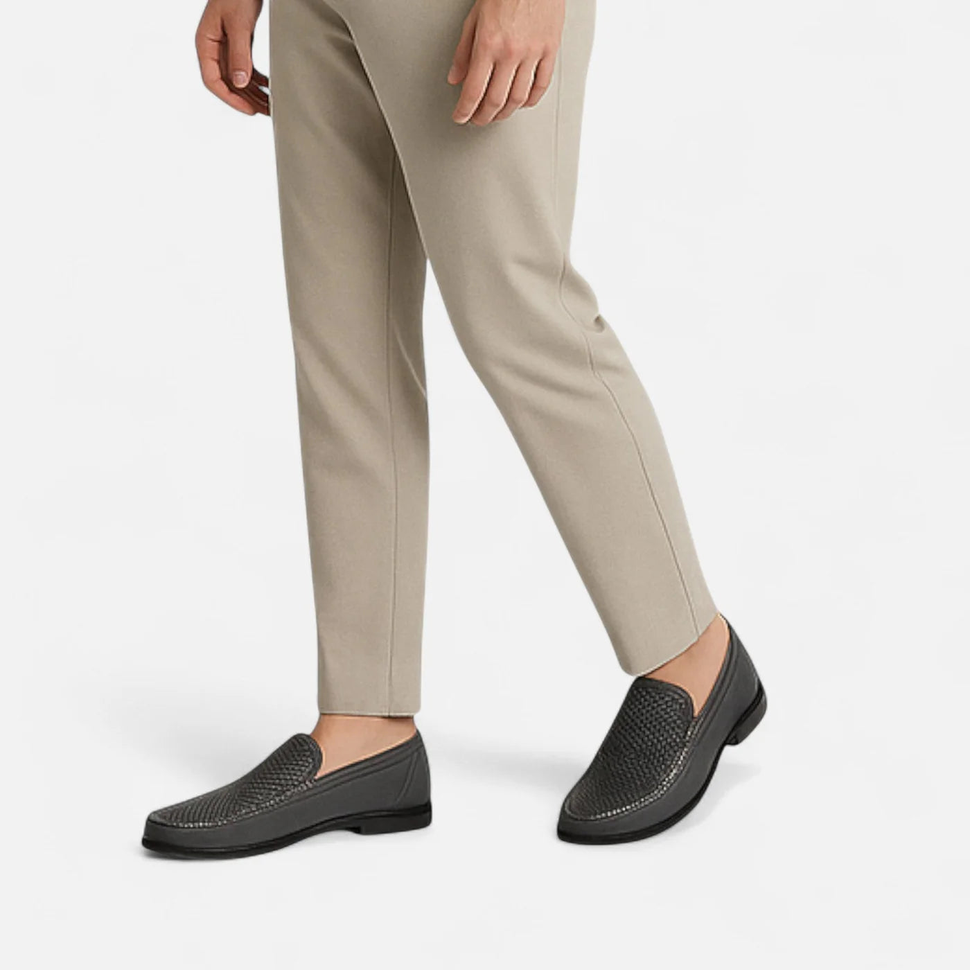 Men’s Perforated Leather Loafers | Slip-On Formal Shoes