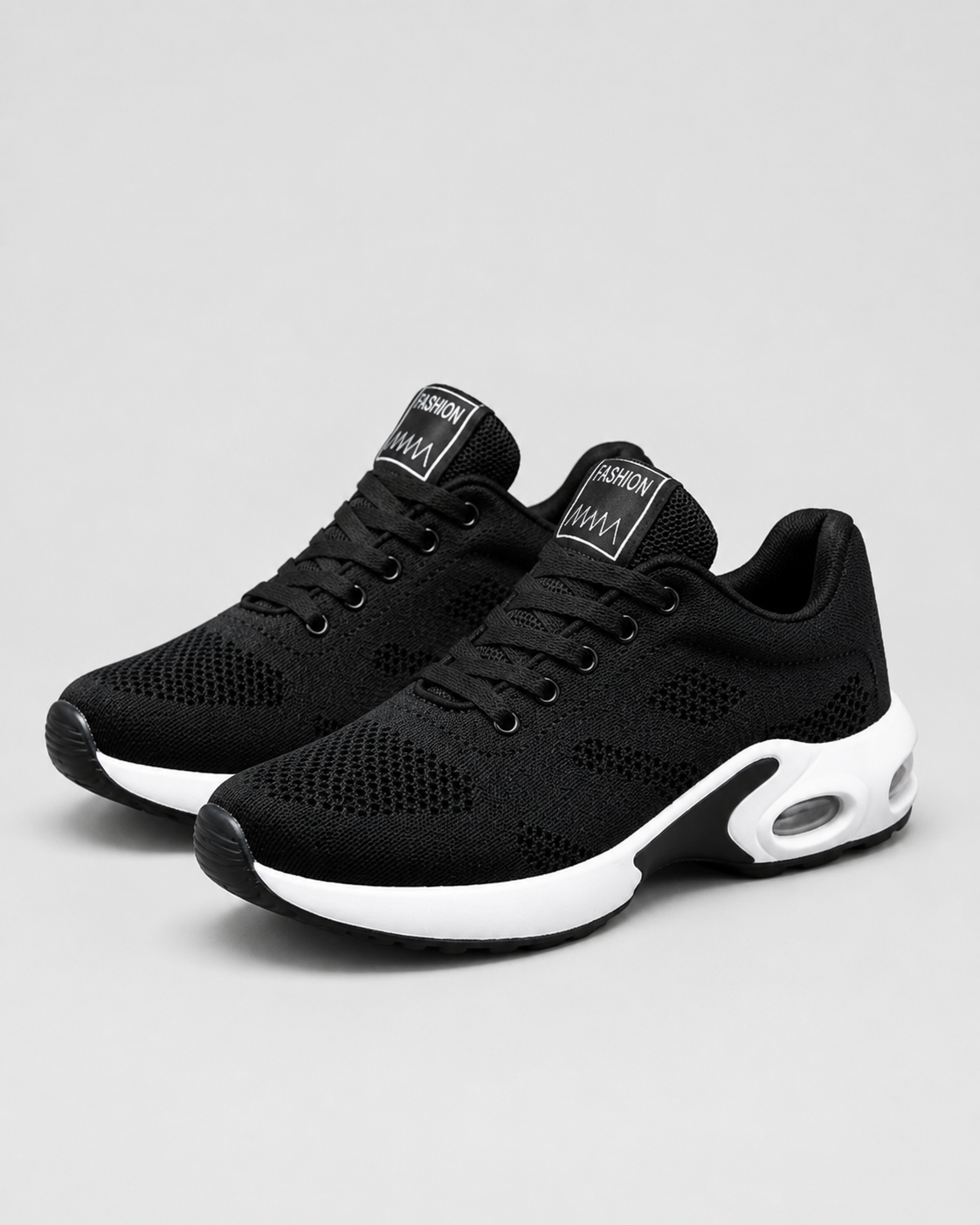 Women's textured lace-up trainers with chunky contrast soles