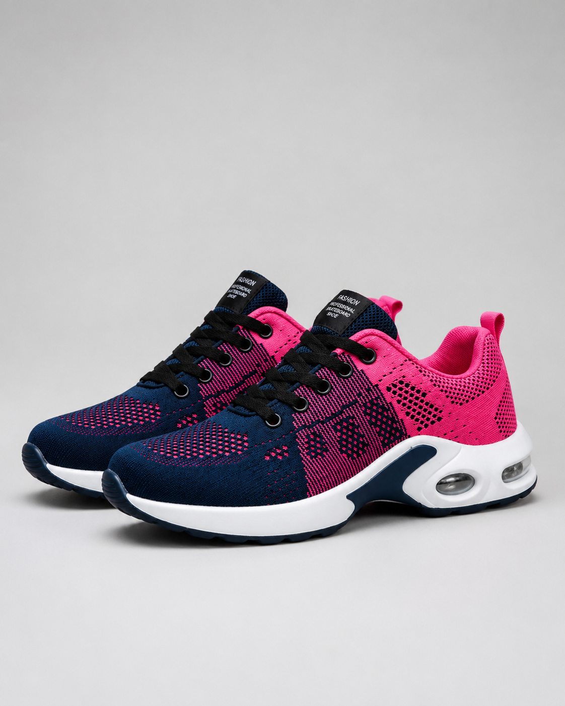 Women's textured lace-up trainers with chunky contrast soles