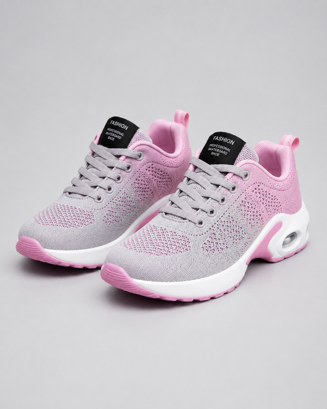Women's textured lace-up trainers with chunky contrast soles
