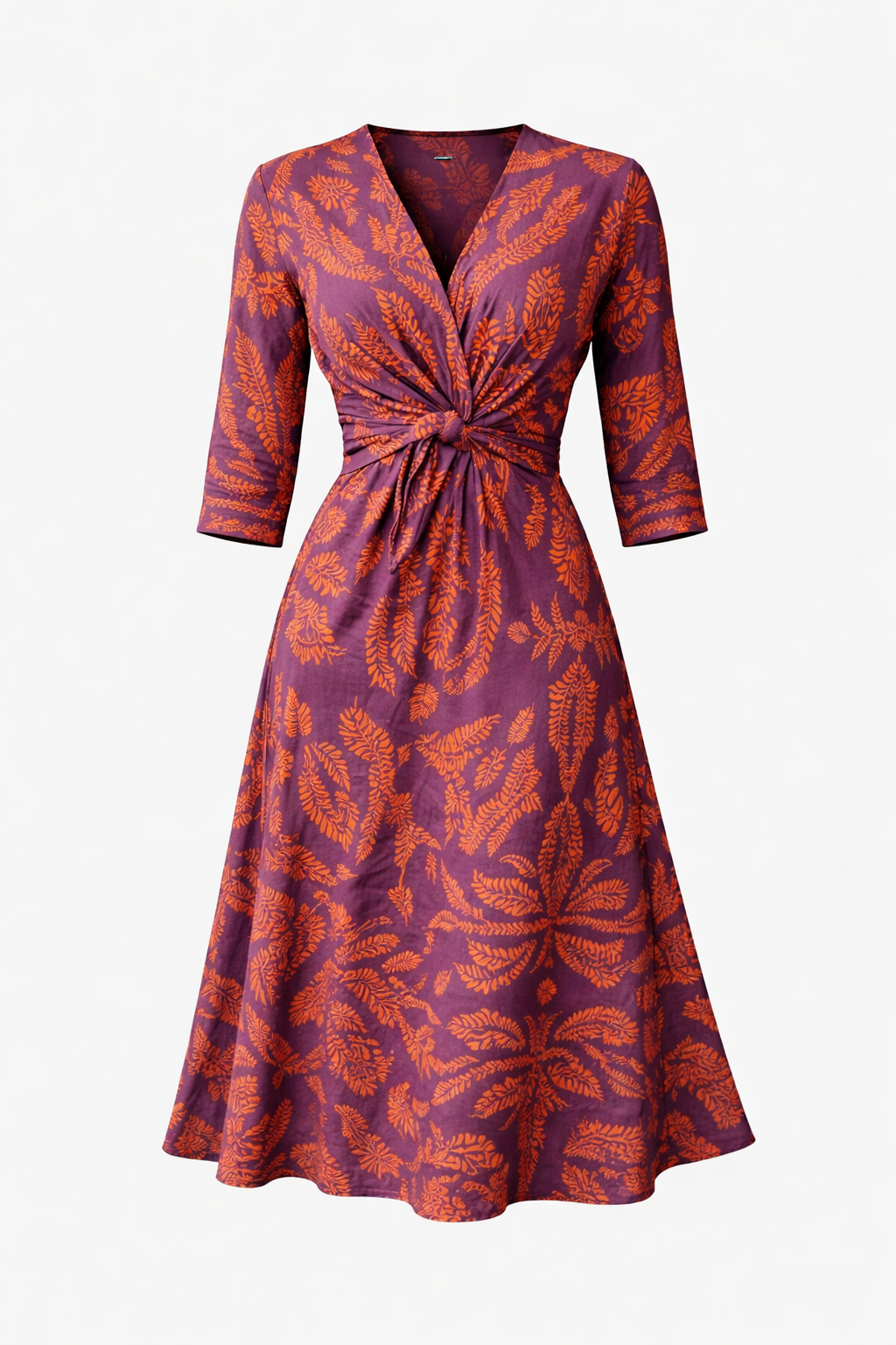 Women’s Botanical Wrap Midi Dress | Plum Amber