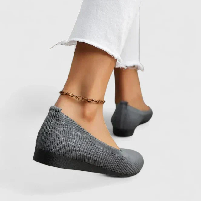 Women's Flats Knit Slip-On Round Toe - Grey