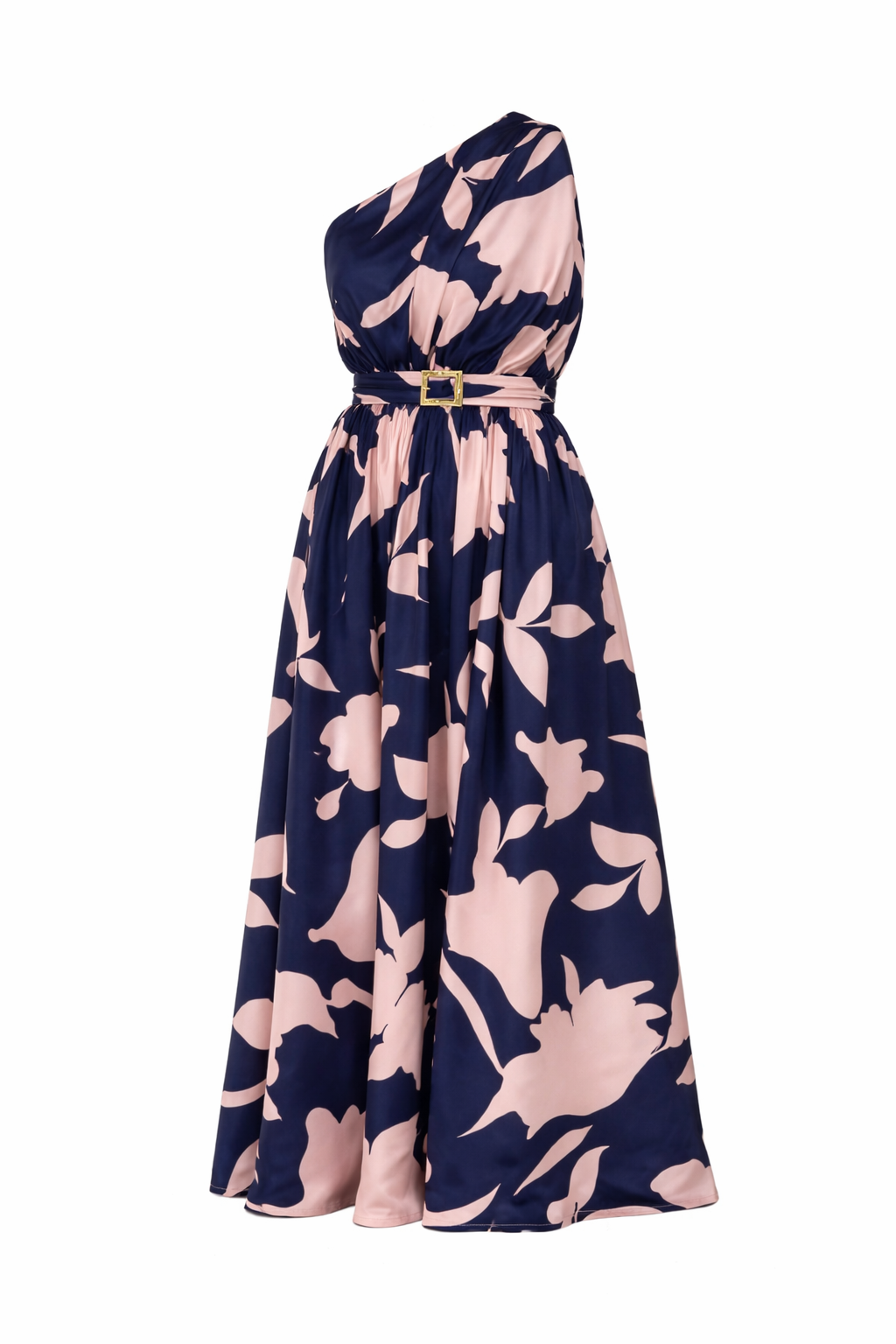 Women’s One-Shoulder Maxi Dress with Belt