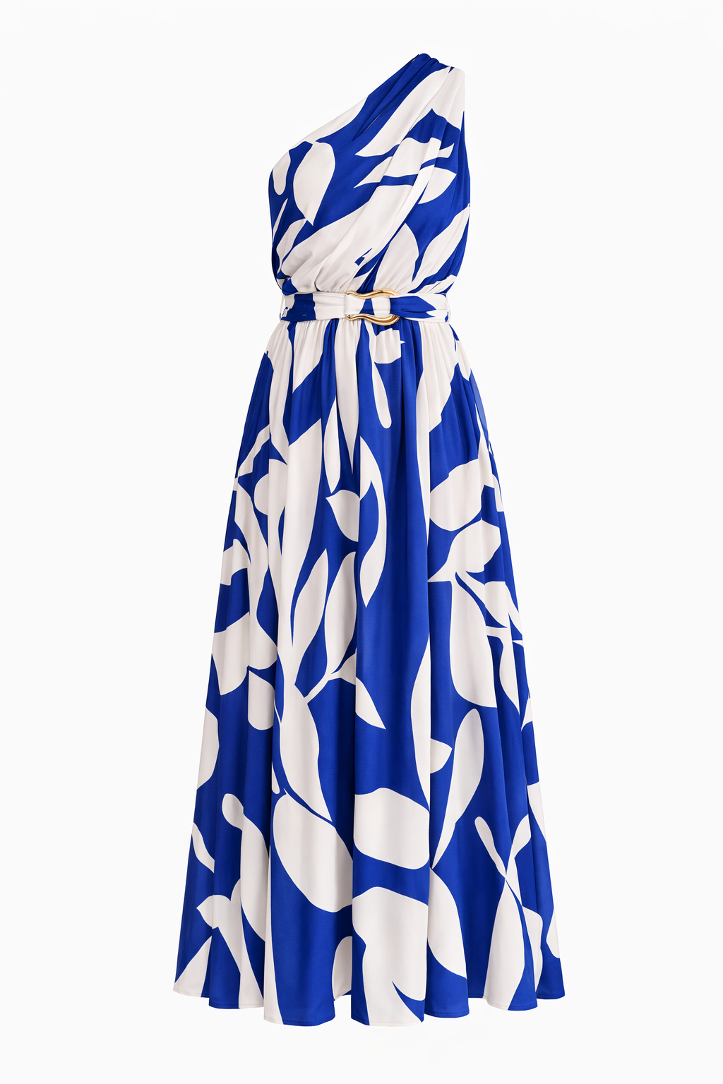 Women’s One-Shoulder Maxi Dress with Belt