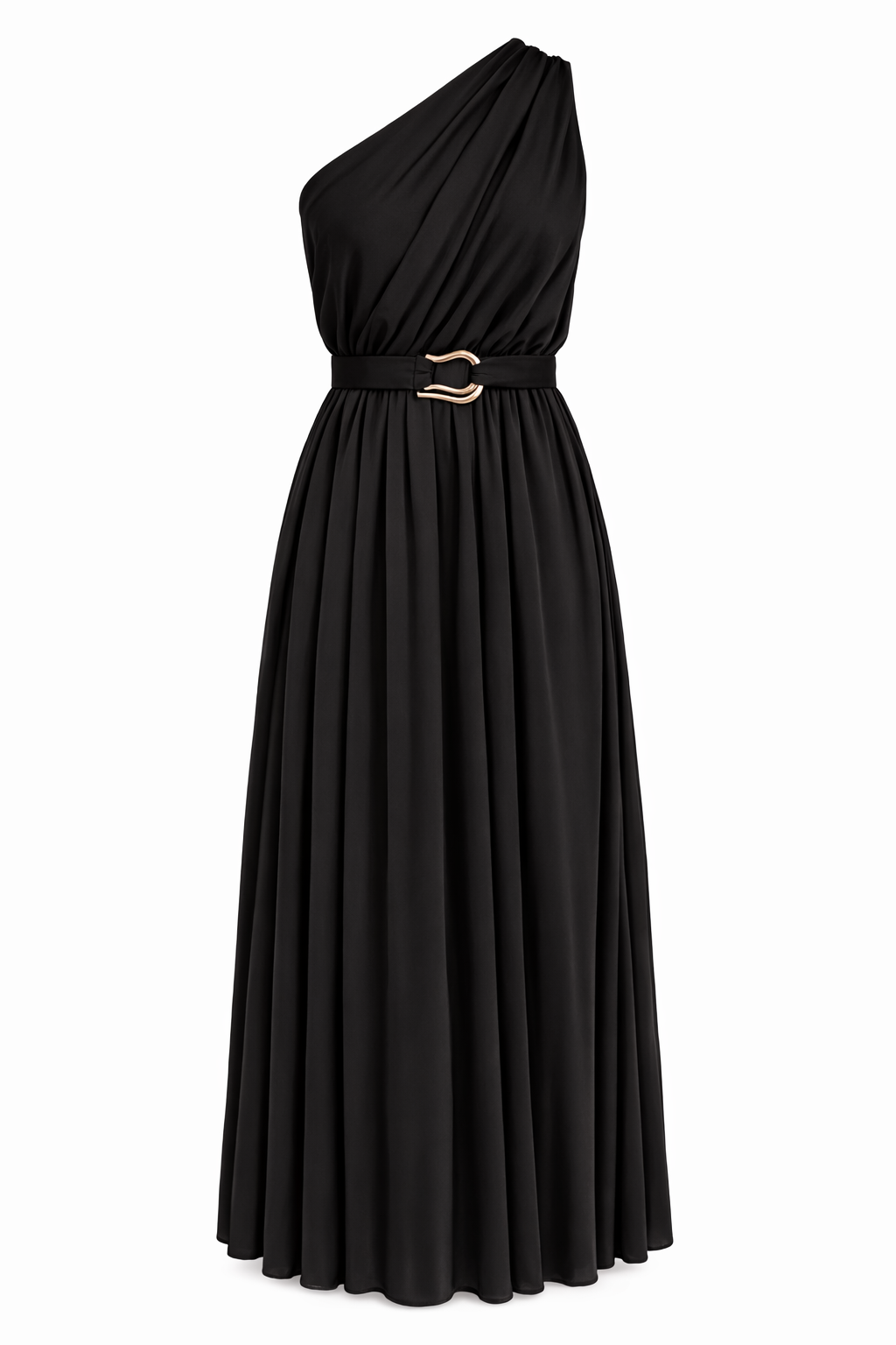Women’s One-Shoulder Maxi Dress with Belt