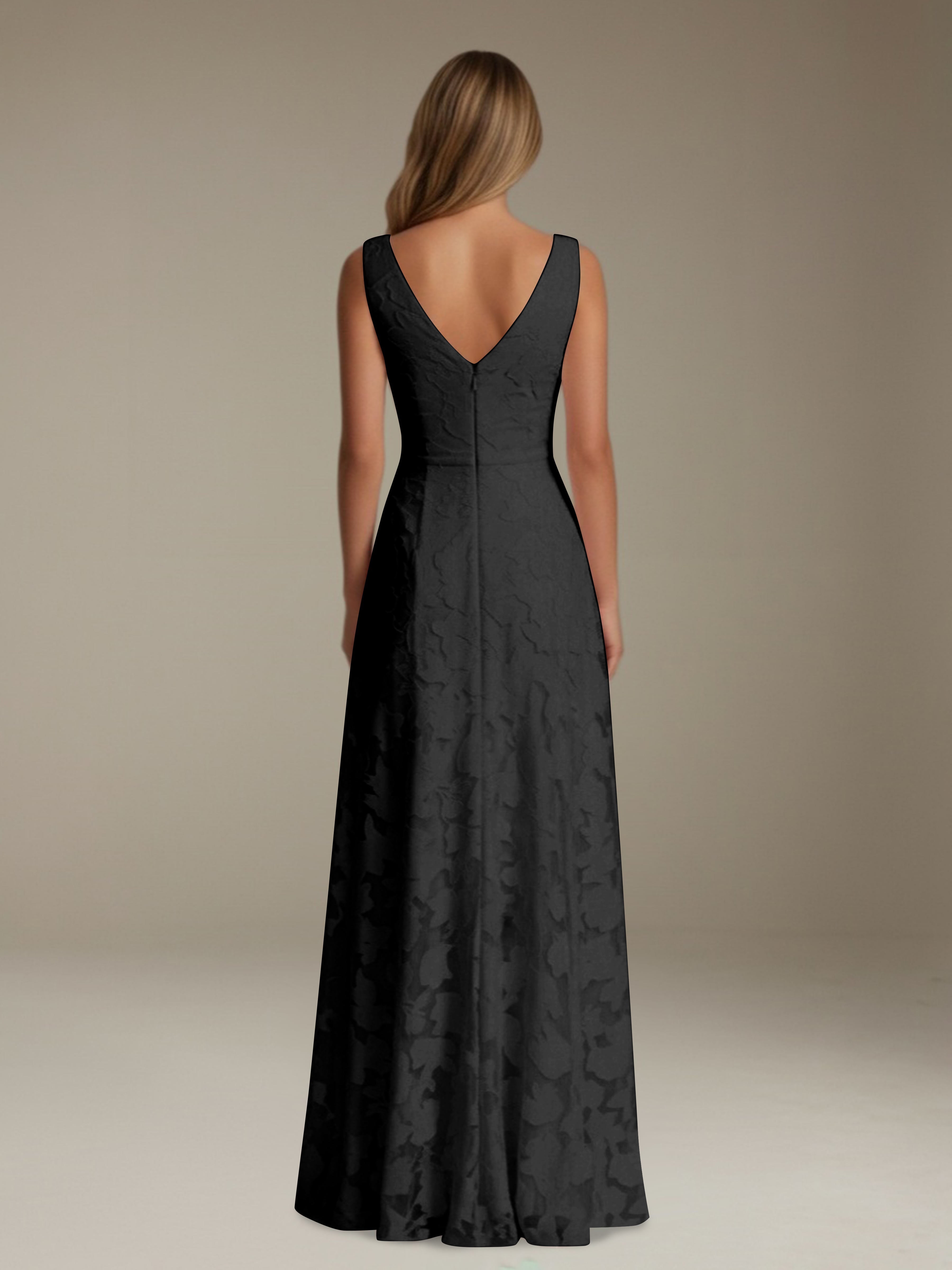 Women’s Floral Lace A-Line Maxi Dress | Sleeveless V-Neck Evening Gown