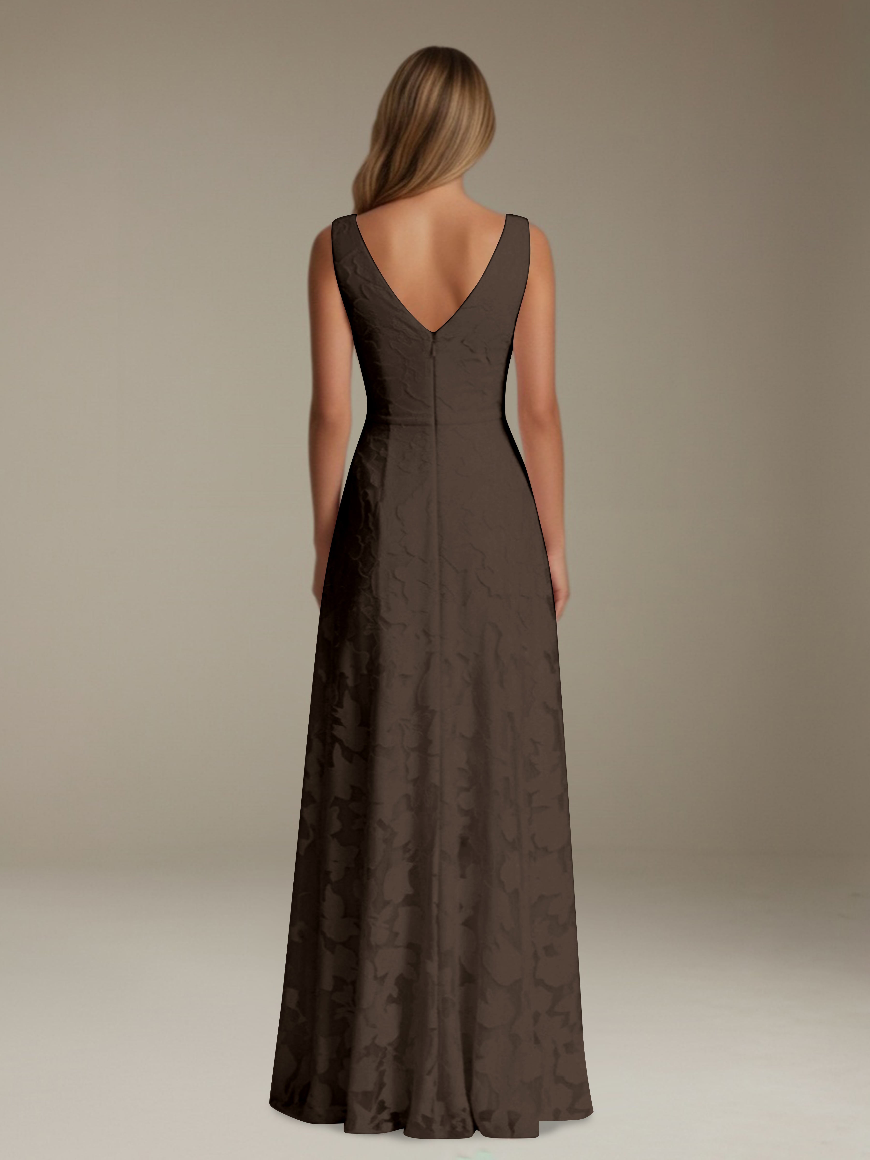 Women’s Floral Lace A-Line Maxi Dress | Sleeveless V-Neck Evening Gown