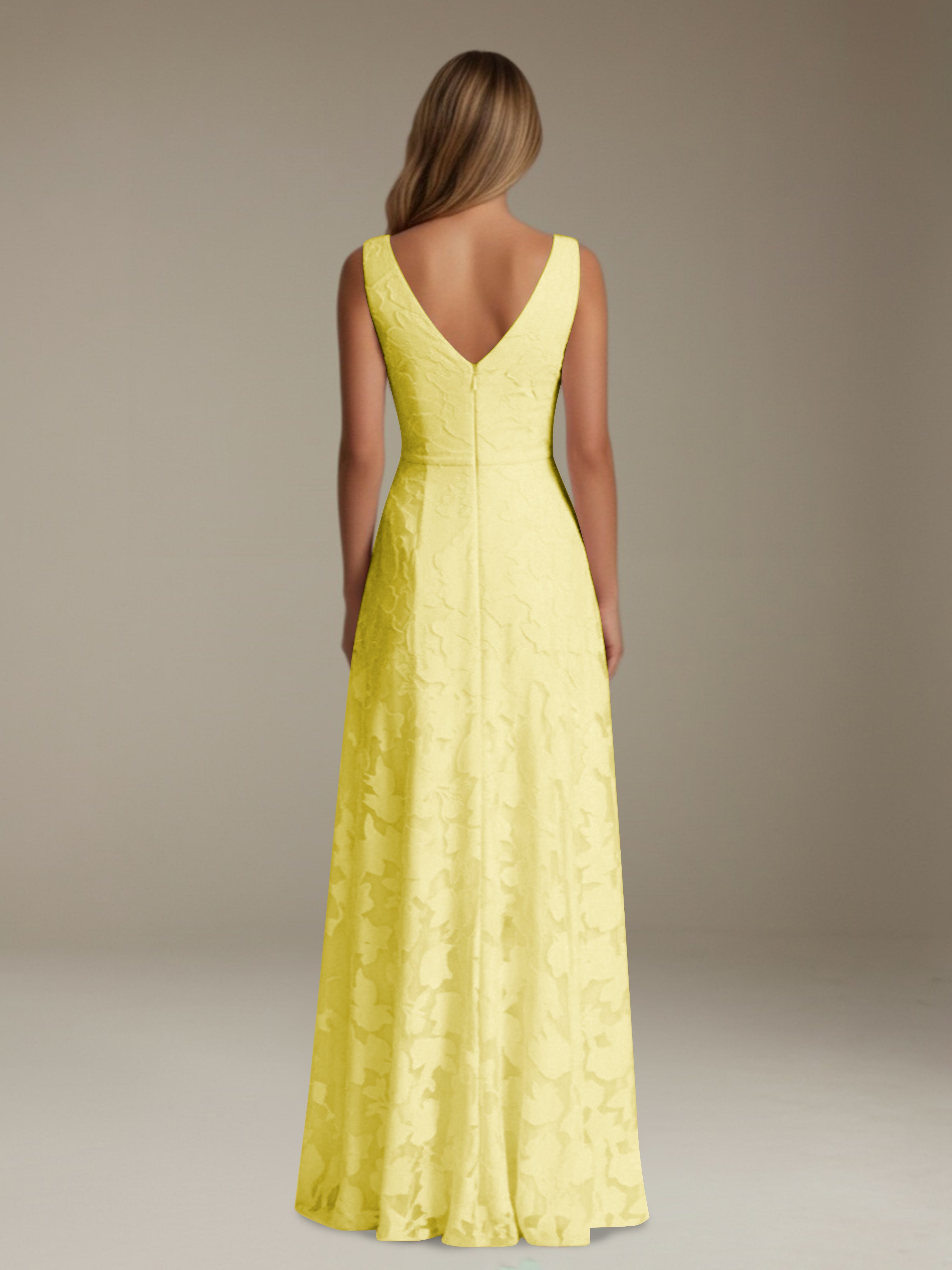 Women’s Floral Lace A-Line Maxi Dress | Sleeveless V-Neck Evening Gown