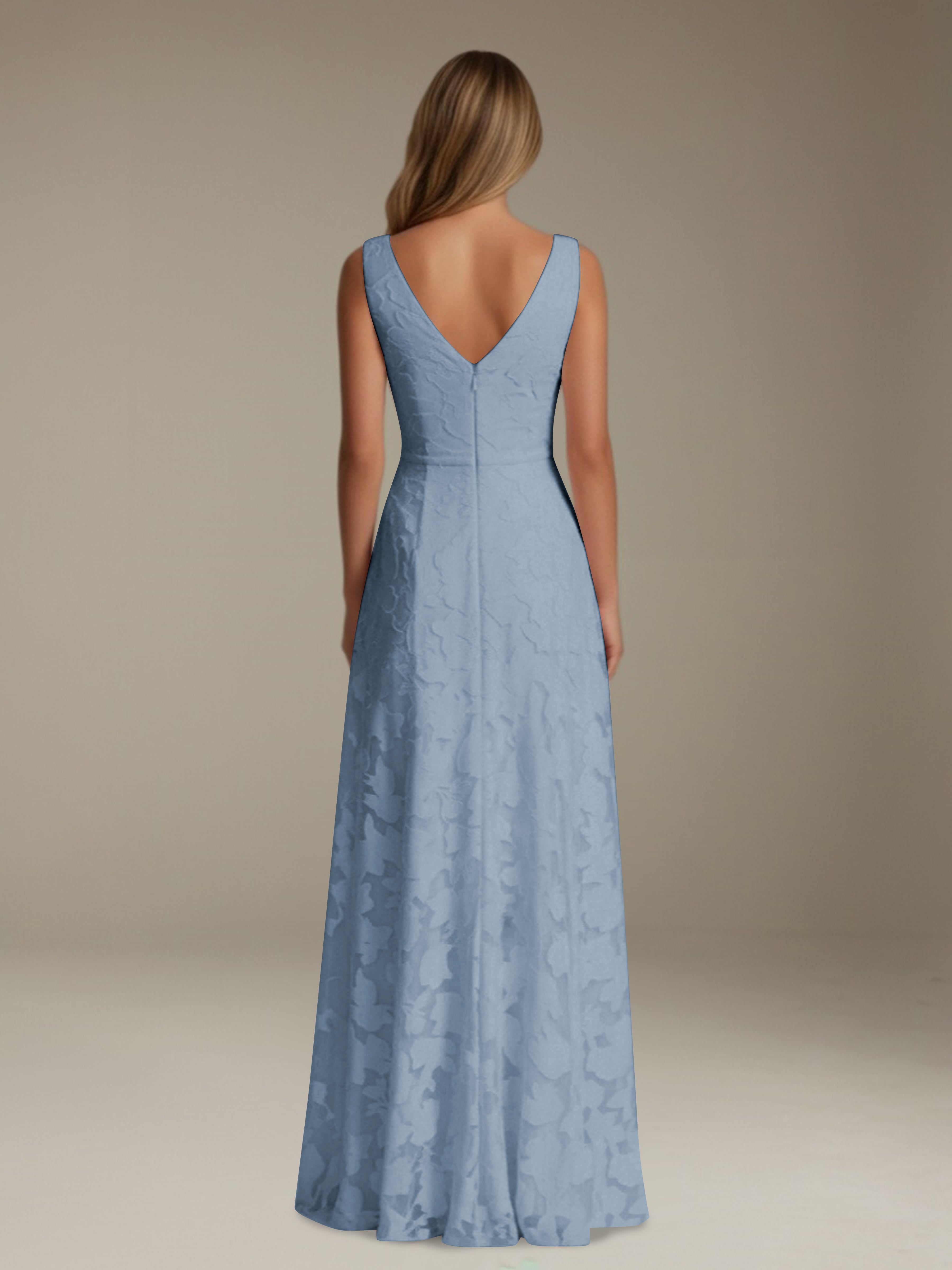 Women’s Floral Lace A-Line Maxi Dress | Sleeveless V-Neck Evening Gown