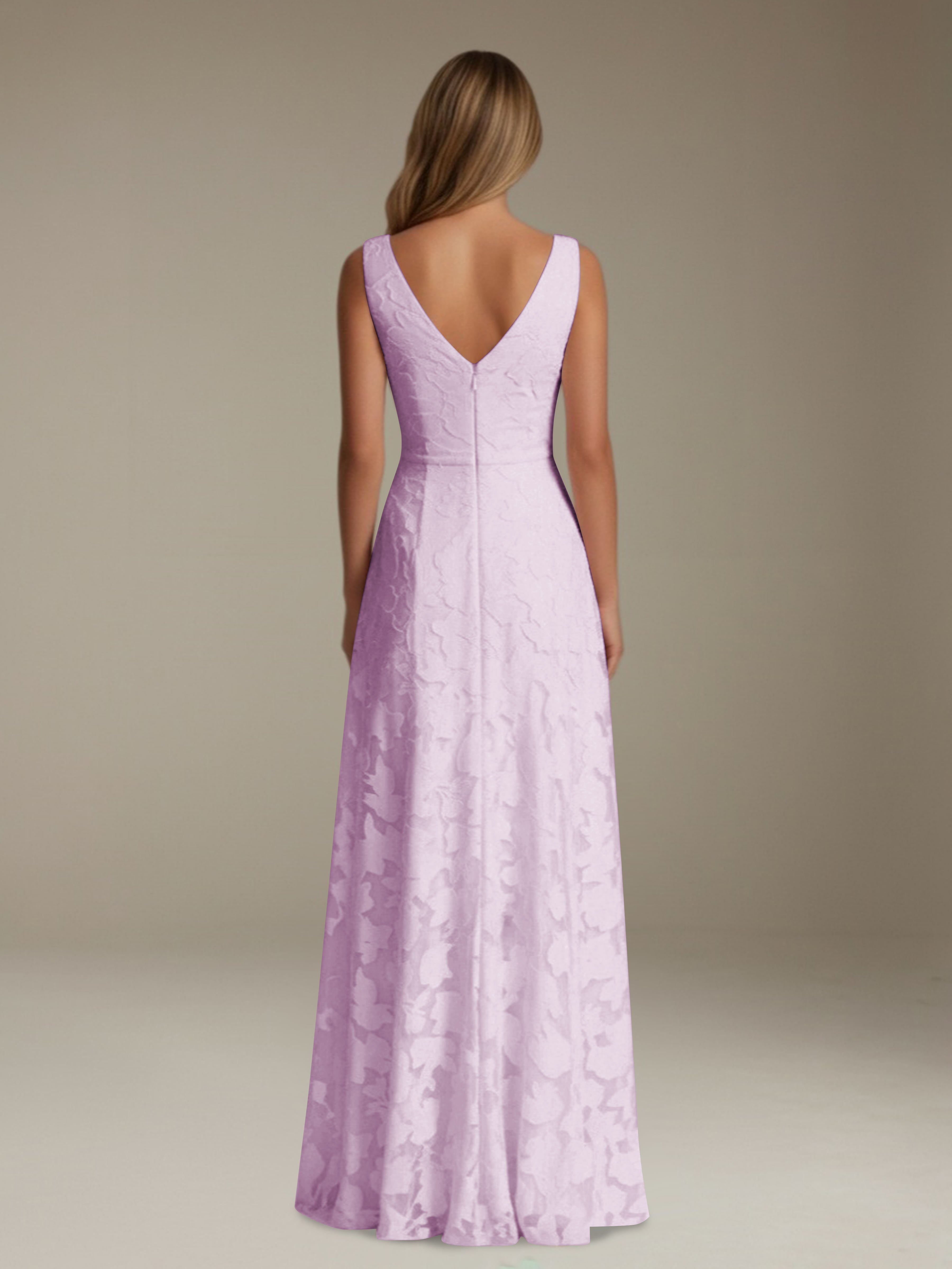 Women’s Floral Lace A-Line Maxi Dress | Sleeveless V-Neck Evening Gown