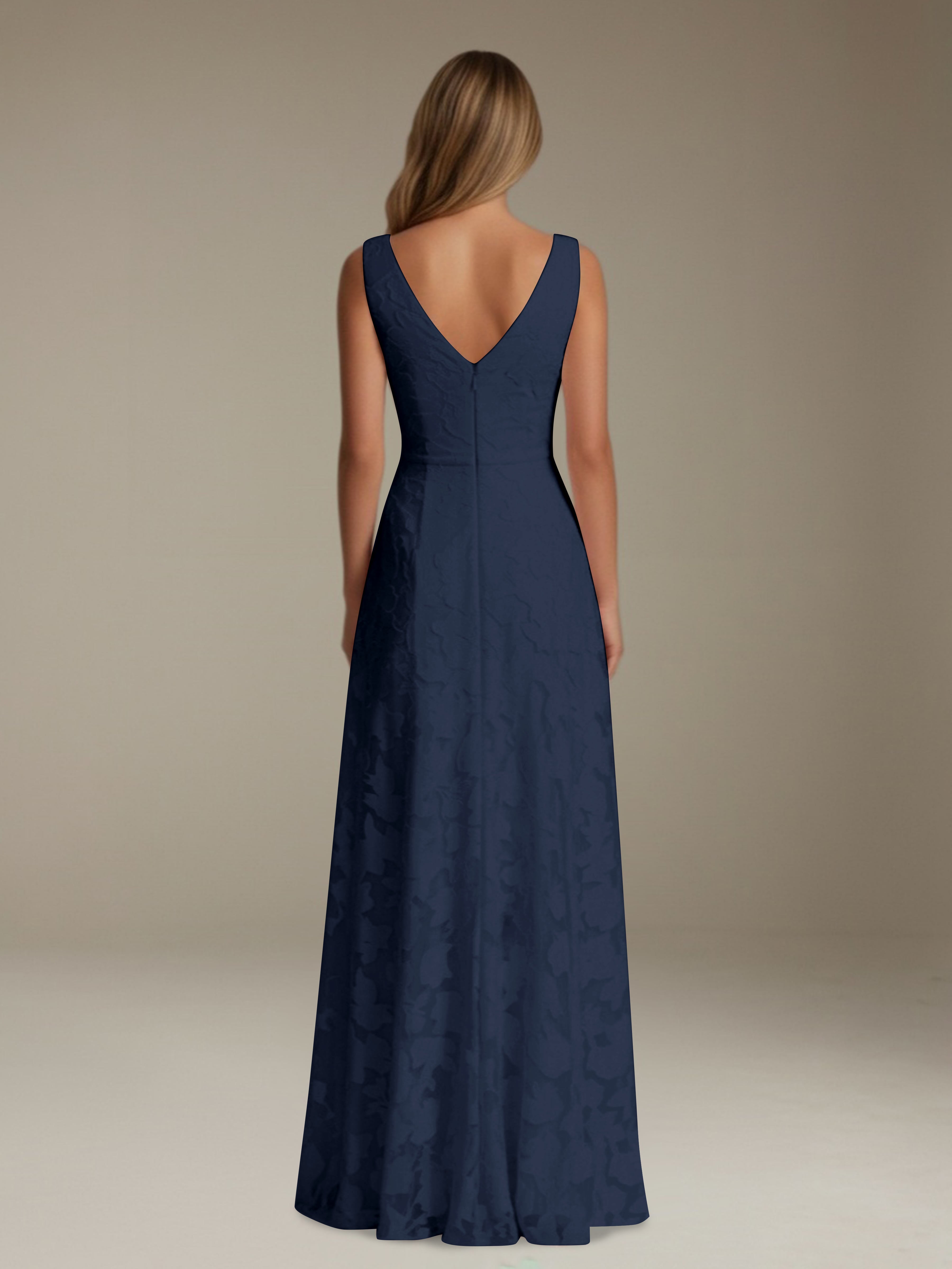 Women’s Floral Lace A-Line Maxi Dress | Sleeveless V-Neck Evening Gown