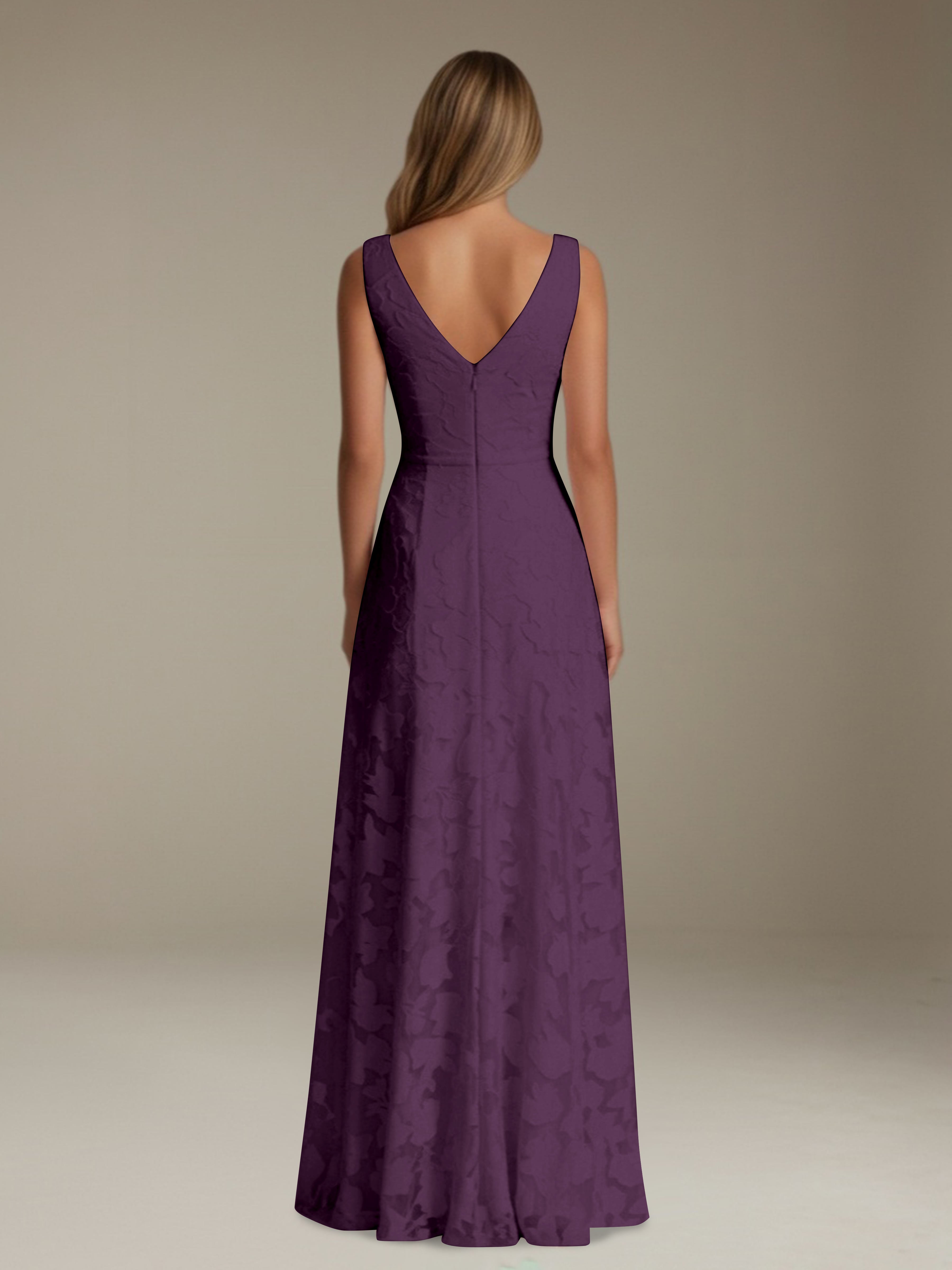 Women’s Floral Lace A-Line Maxi Dress | Sleeveless V-Neck Evening Gown