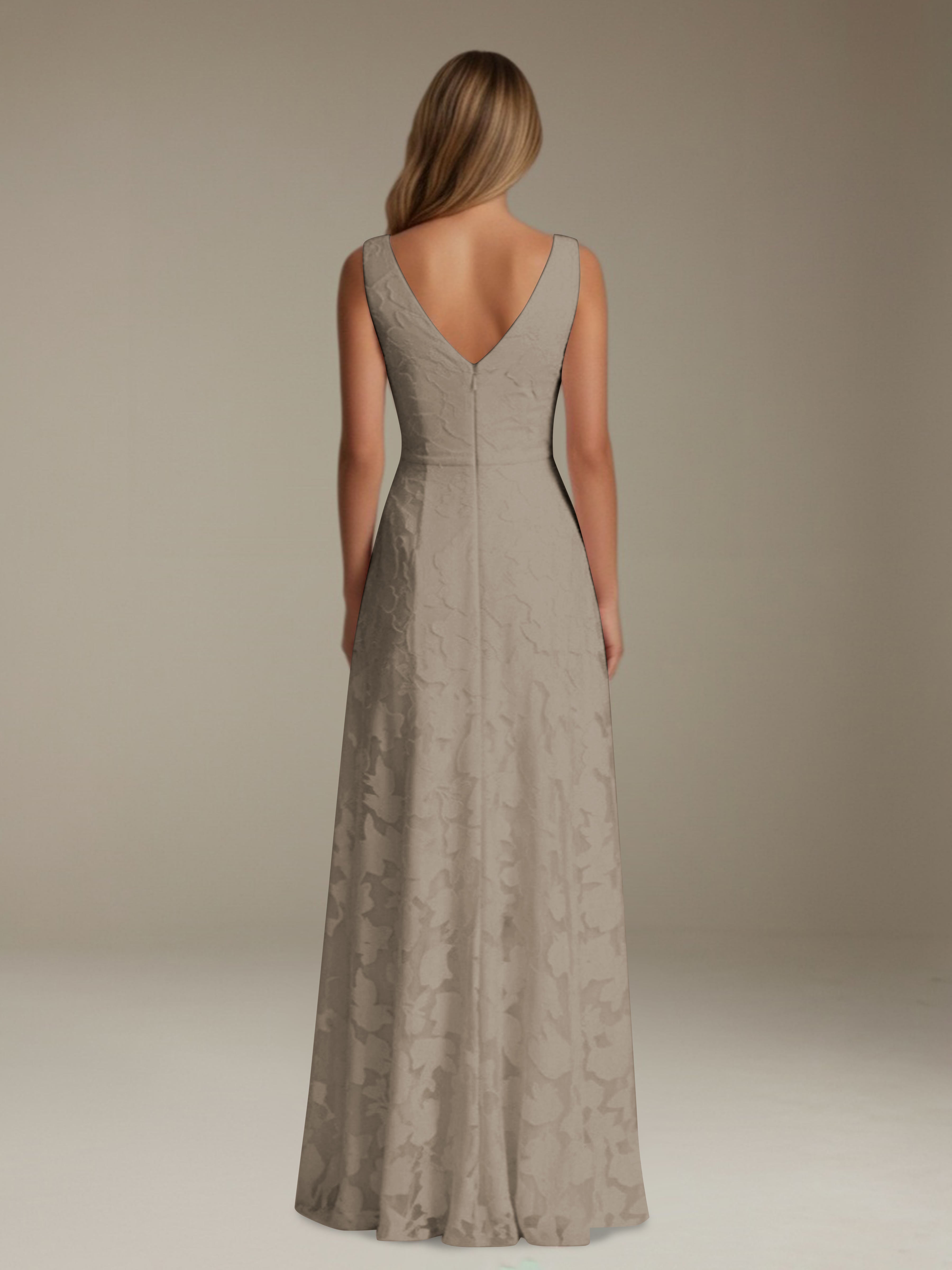 Women’s Floral Lace A-Line Maxi Dress | Sleeveless V-Neck Evening Gown
