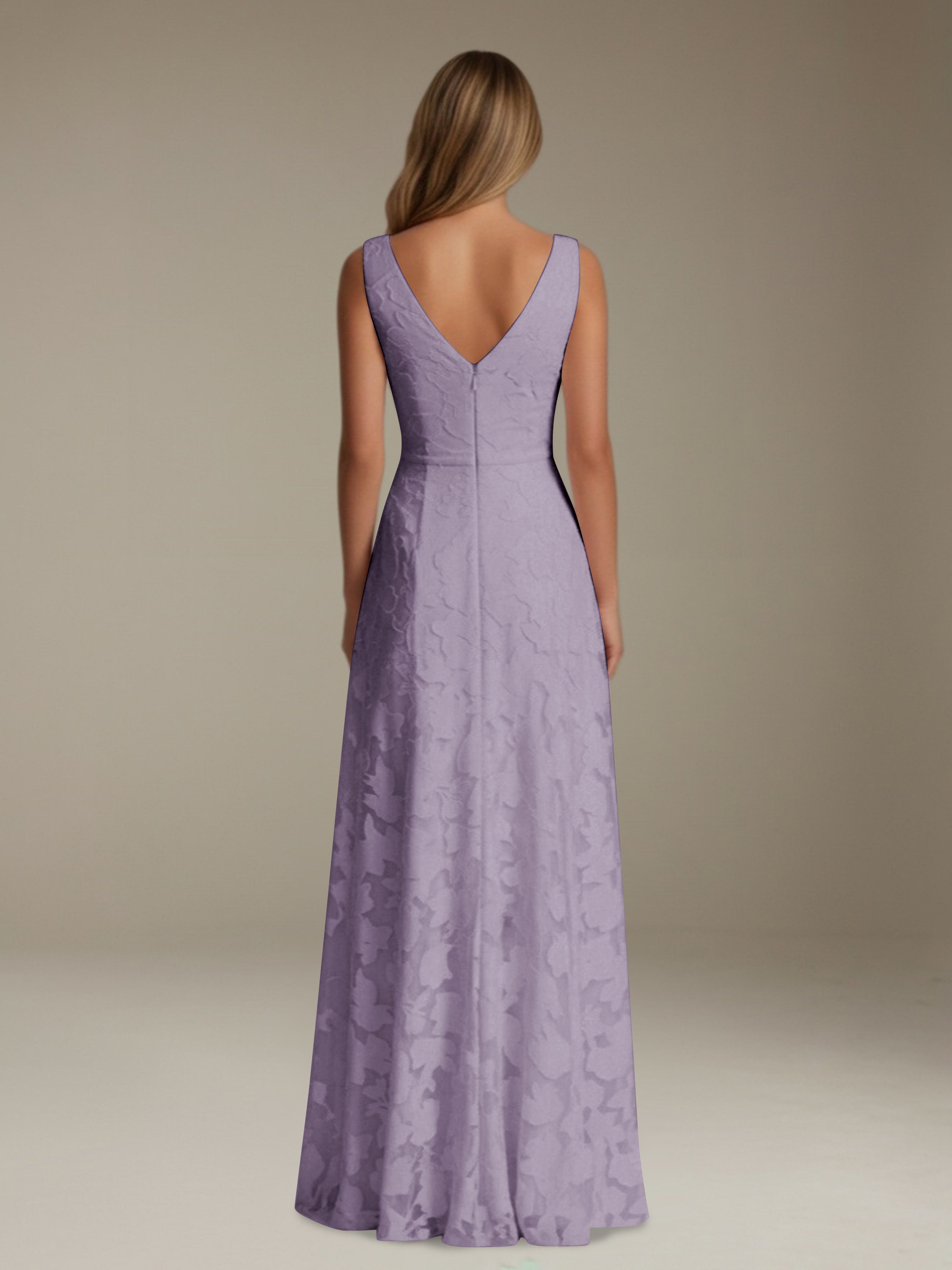 Women’s Floral Lace A-Line Maxi Dress | Sleeveless V-Neck Evening Gown