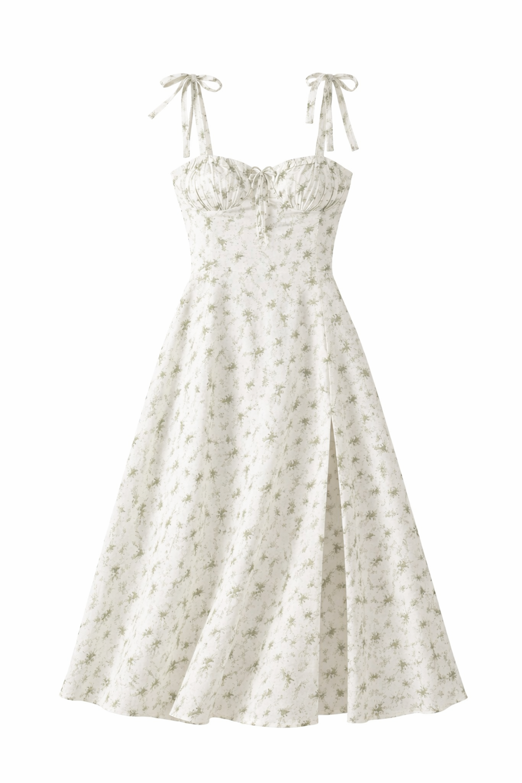 Women’s Floral Bustier Midi Dress | Soft Ivory