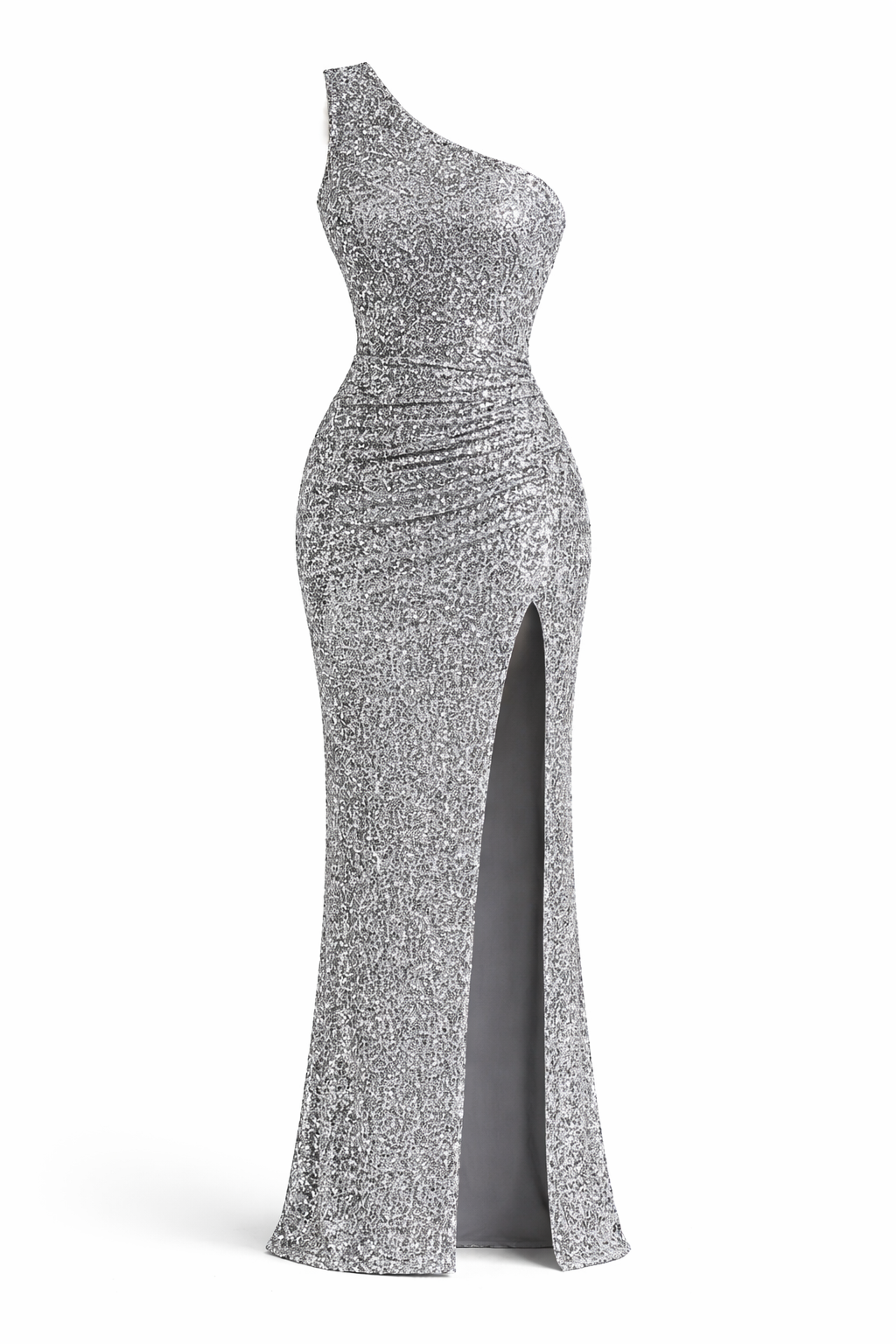 Women’s One-Shoulder Glitter Maxi Dress