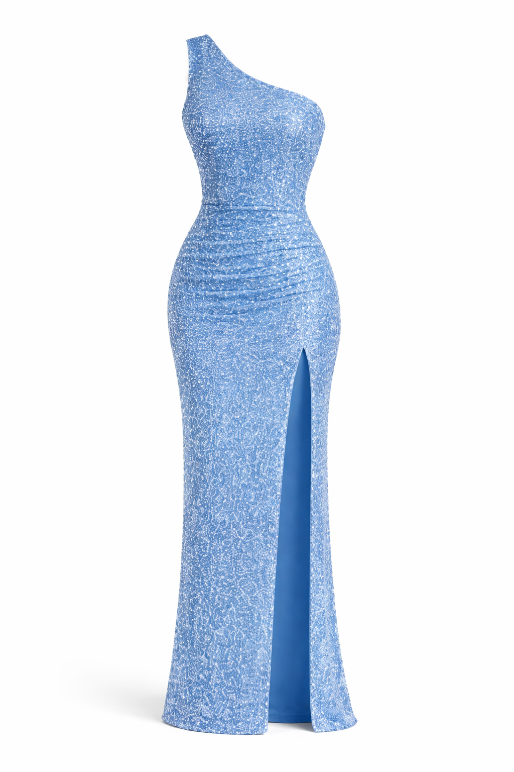 Women’s One-Shoulder Glitter Maxi Dress