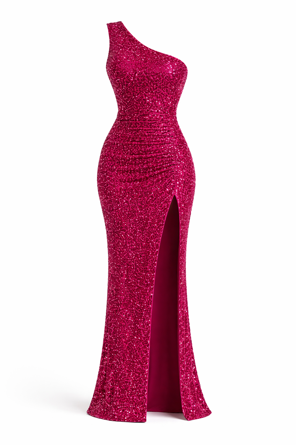Women’s One-Shoulder Glitter Maxi Dress