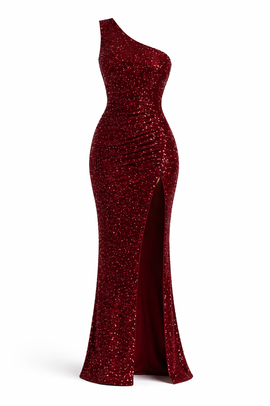 Women’s One-Shoulder Glitter Maxi Dress