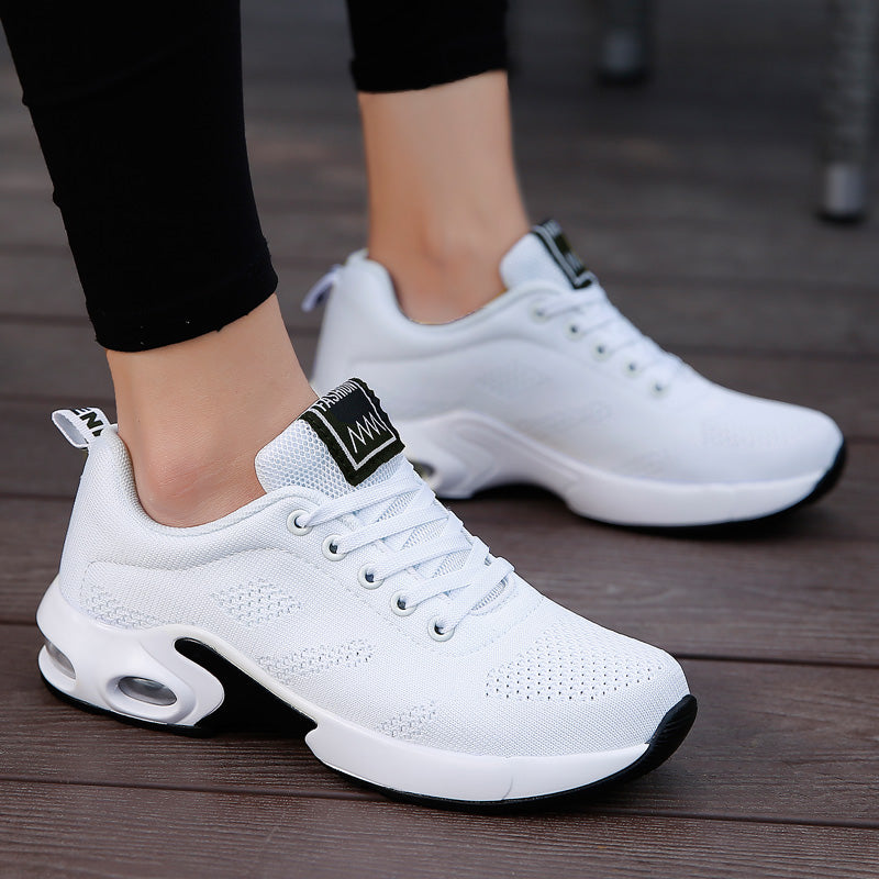 Women's Knit Trainers Lace-Up Air Cushion Platform