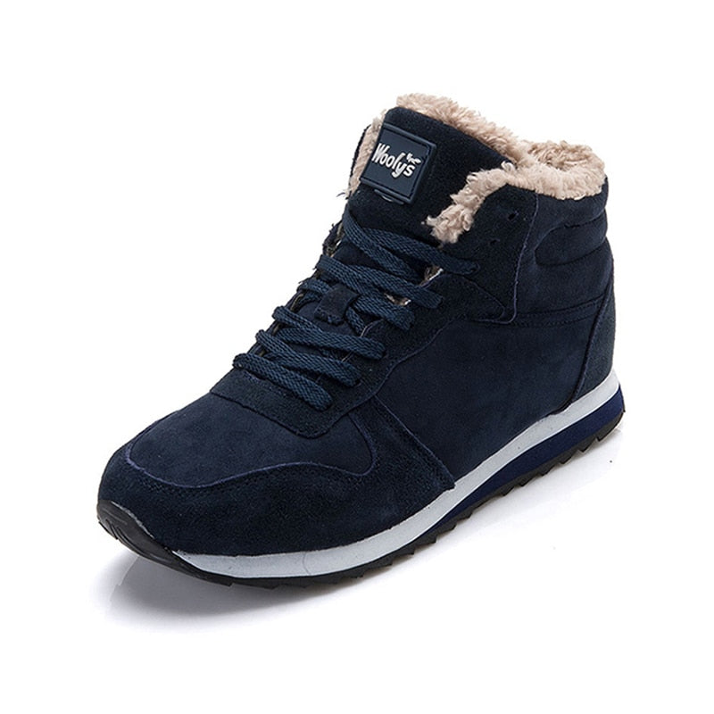 High-top sneaker boots with lace-up fronts, faux-fur collars and contrast soles