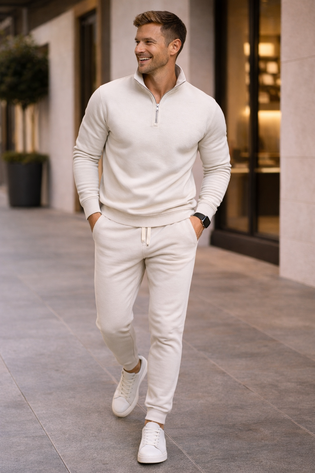 Men’s Half-Zip Tracksuit Set | Tapered Jogger Co-ord