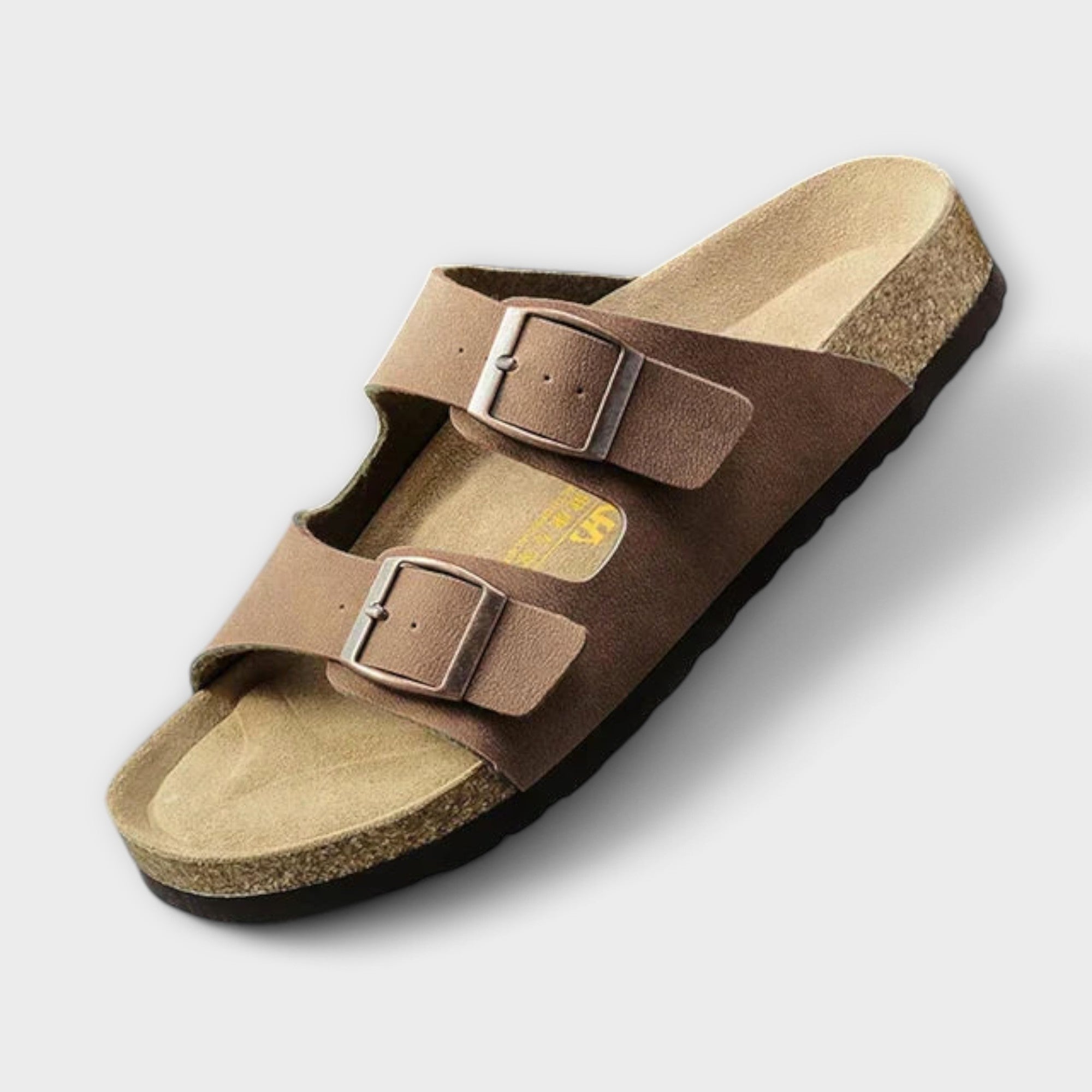 Women's Sandals Cork Footbed Double-Buckle Slide - Brown