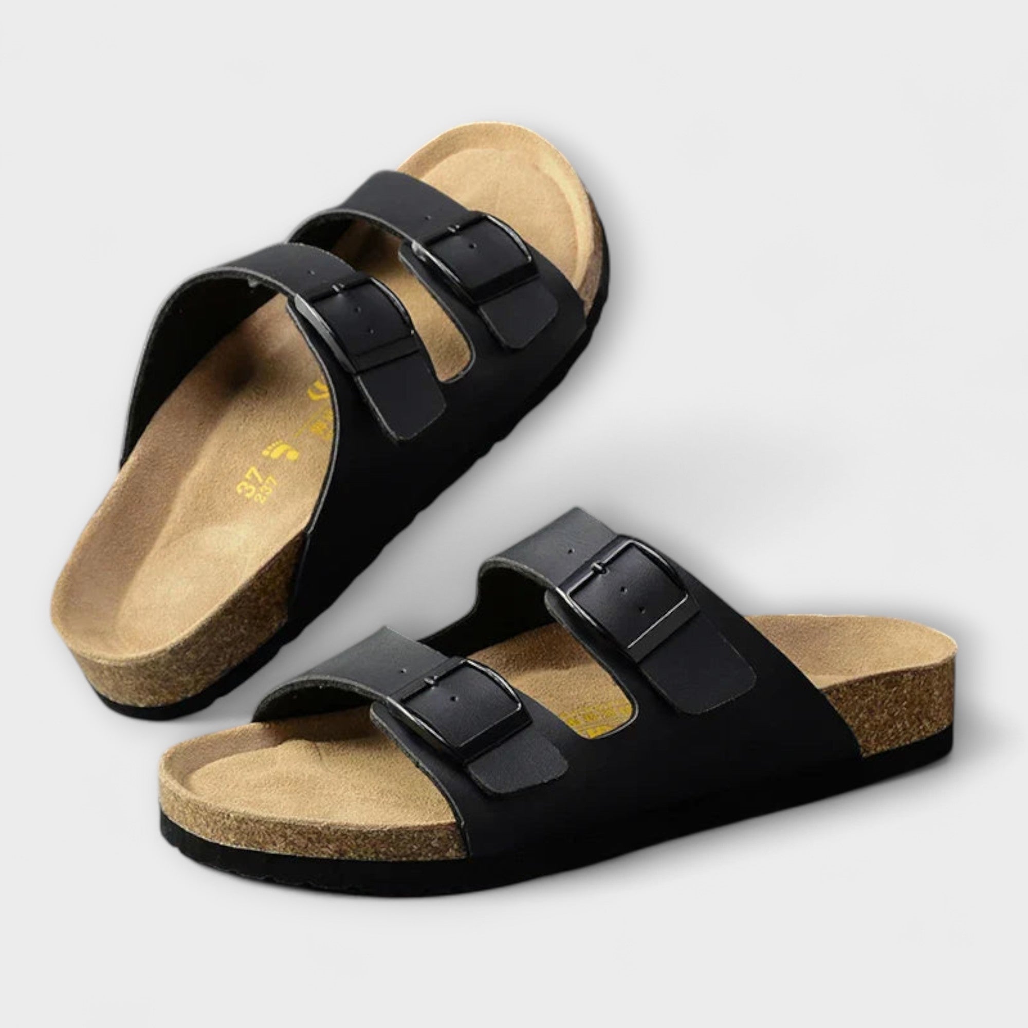 Women's Sandals Cork Footbed Double-Buckle Slide - White