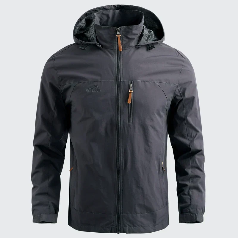 Men's Hooded Jacket Lightweight Mesh-Lined - Grey