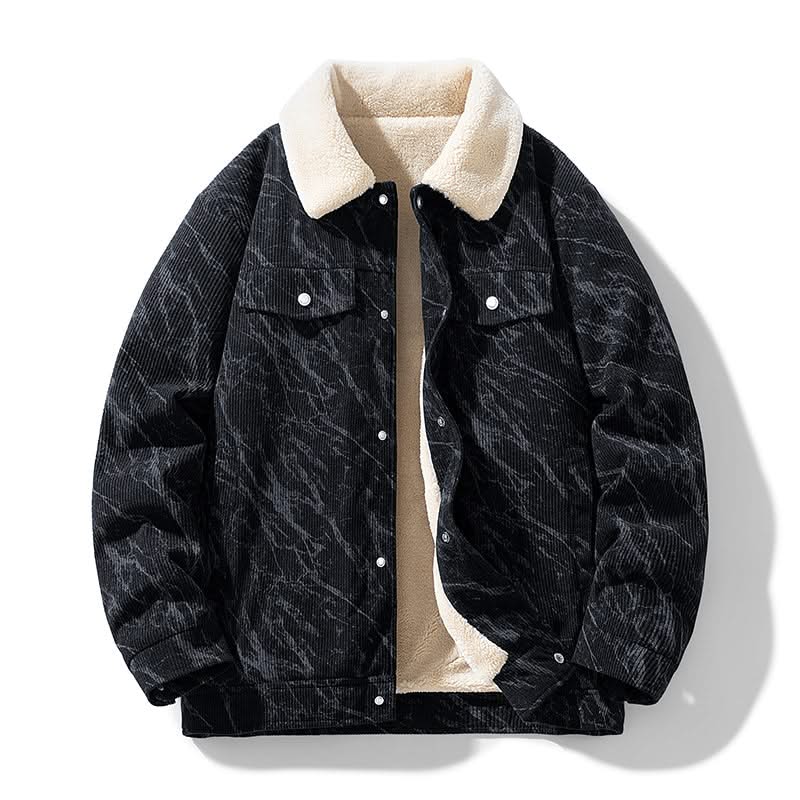 Unisex corduroy jacket with contrasting collar, long sleeves and buttoned chest pockets