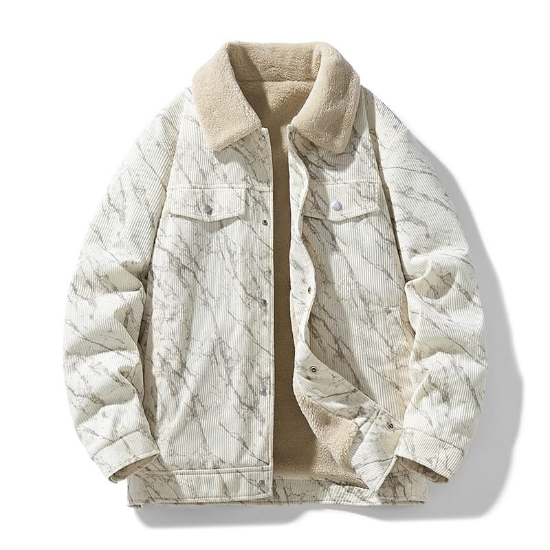 Unisex corduroy jacket with contrasting collar, long sleeves and buttoned chest pockets