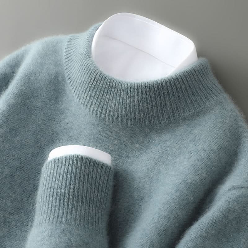 Ribbed mock neck jumper with long sleeves and matching cuffs