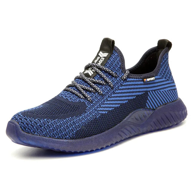 Men's Safety Trainers Knit Lace-Up Steel Toe