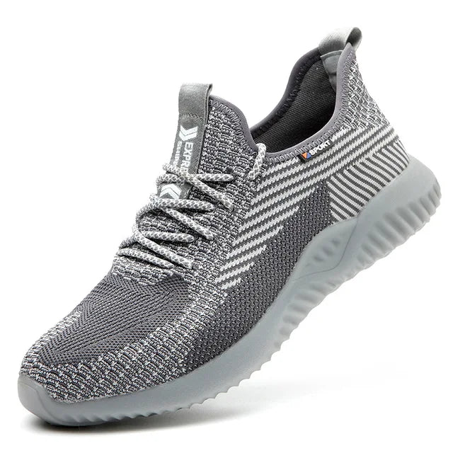 Men's Safety Trainers Knit Lace-Up Steel Toe