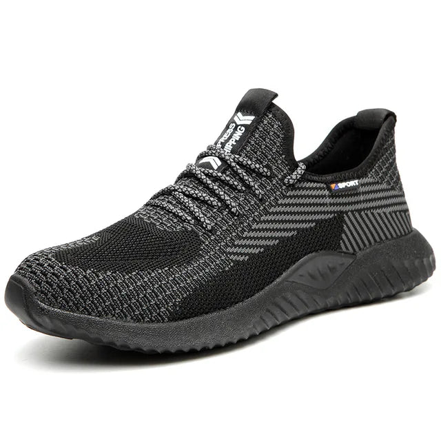 Men's Safety Trainers Knit Lace-Up Steel Toe
