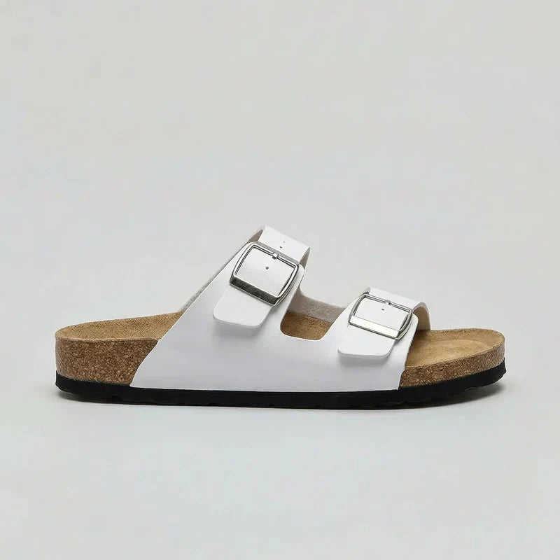 Unisex Sandals Double-Strap Cork Footbed - Bronze