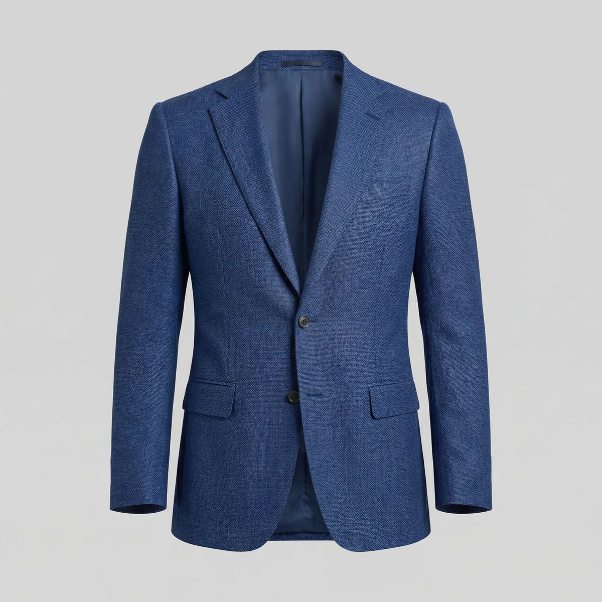 Men's single-breasted blazer with notch lapels and long sleeves