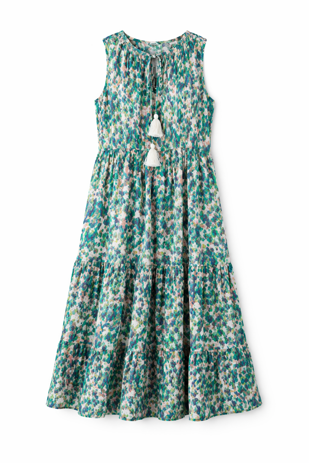 Women’s Floral Tiered Midi Dress | Emerald Garden
