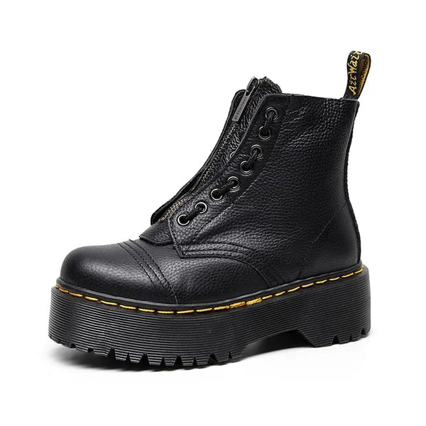 plateaustiefel-damen-chunky-sohle-frontreissverschluss