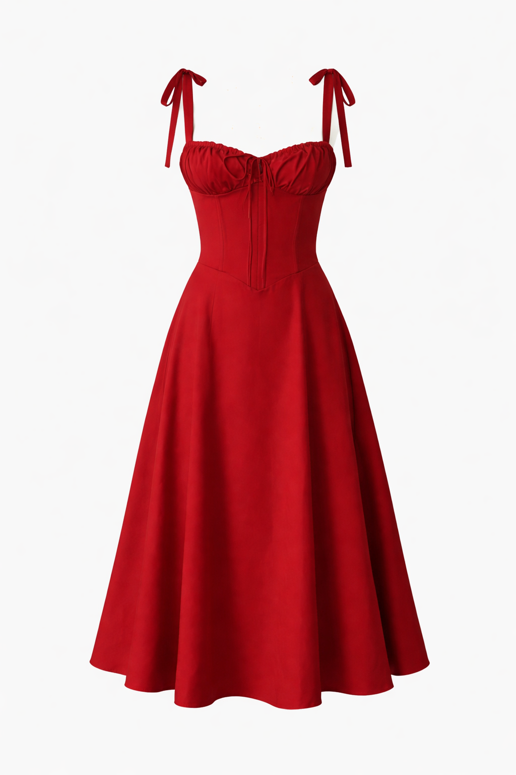Women’s Corset Midi Dress | Crimson Red