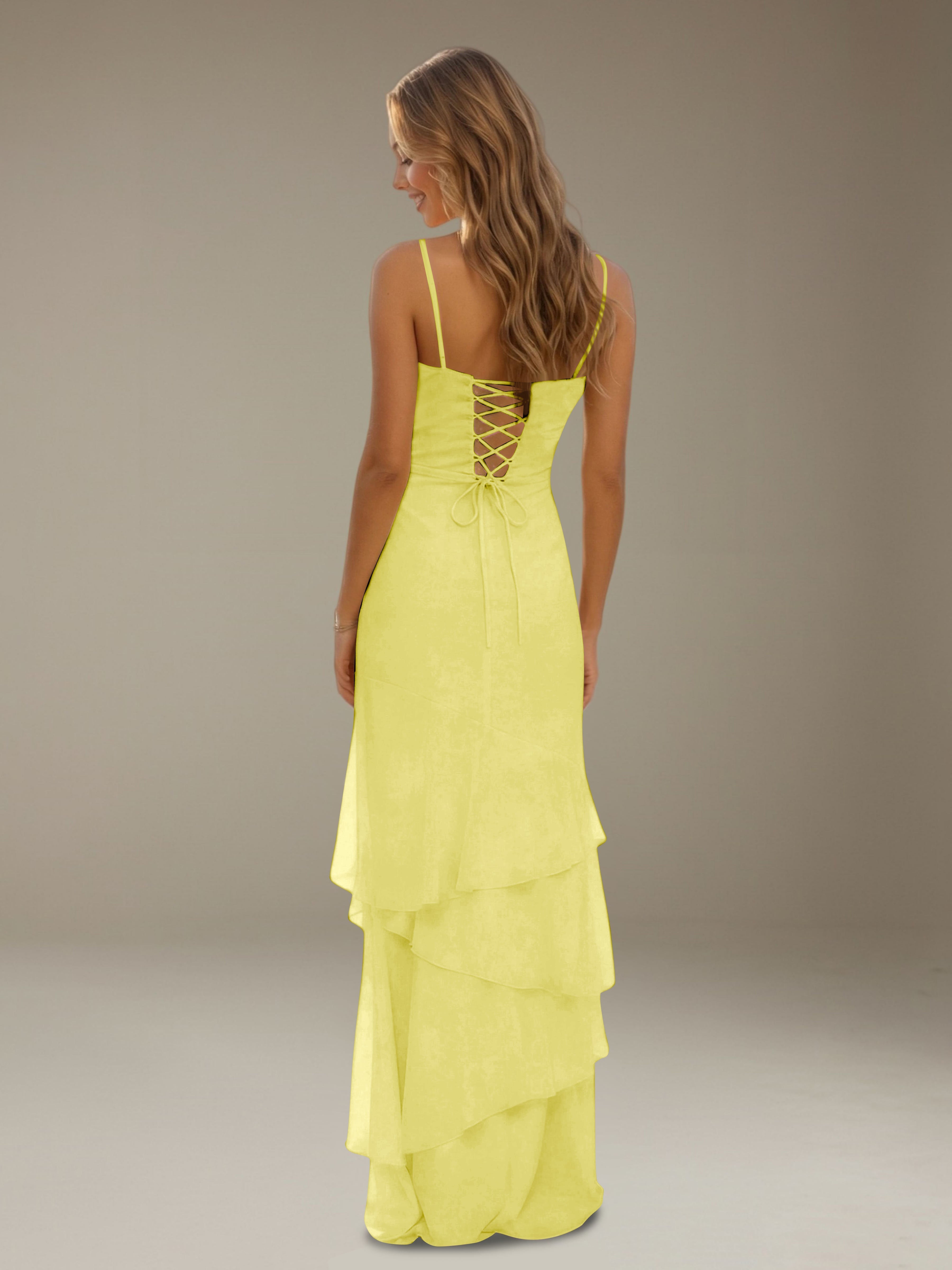 Women’s Tiered Chiffon A-Line Maxi Dress | Sweetheart Neck Occasion Gown